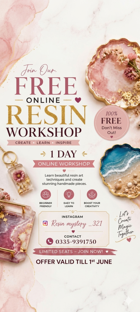 handmade resin art Peshawar workshop