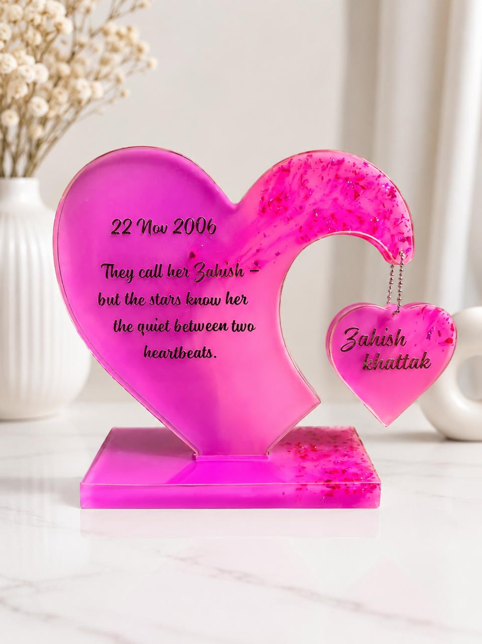 Heart Shape Personalized Resin Plaque